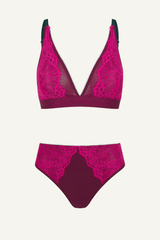 Signature Lace Synergy Bralette & Brief Set - Wine - Lemonade Dolls