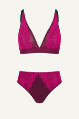 Signature Lace Synergy Bralette & Brief Set - Wine