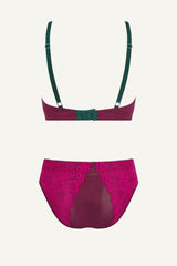 Signature Lace Synergy Bralette & High Waisted Brief Set - Wine - Lemonade Dolls