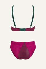 Signature Lace Synergy Bralette & High Waisted Brief Set - Wine - Lemonade Dolls