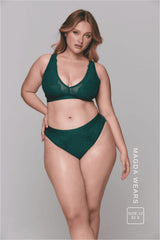 Signature Lace Synergy Fuller Cup Bralette & Brief Set - Forest Green - Lemonade Dolls