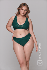 Signature Lace Synergy Fuller Cup Bralette & Brief Set - Forest Green - Lemonade Dolls