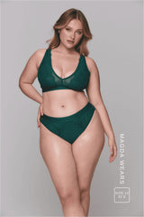 Signature Lace Synergy Fuller Cup Bralette & Brief Set - Forest Green