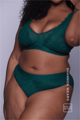 Signature Lace Synergy Fuller Cup Bralette & Brief Set - Forest Green - Lemonade Dolls
