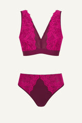 Signature Lace Synergy Fuller Cup Bralette & Brief Set - Wine - Lemonade Dolls