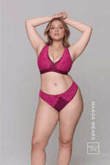 Ensemble brassière et culotte Signature Lace Synergy à bonnets généreux - Vin