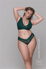 Signature Lace Synergy Fuller Cup Bralette & V Brazilian Set - Forest Green