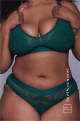 Signature Lace Synergy V Brazilian - Forest Green - Lemonade Dolls