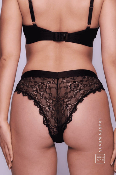 Signature Lace V Brazilian - Black