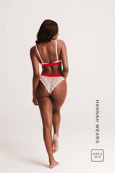 Maillot de bain brésilien Signature Lace V - Rose clair