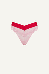 Signature Lace V Brazilian - Light Pink