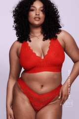 Signature Lace V Brazilian - Red - Lemonade Dolls