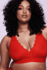 Signature Lace Fuller Cup Bralette & Short Set - Red