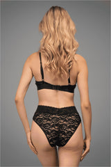 Slip en dentelle extensible - Noir
