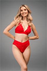 Stretch Lace Brief - Red - Lemonade Dolls