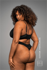 Stretch Lace Thong - Black - Lemonade Dolls