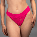 Stretch Lace Thong - Pink - Lemonade Dolls