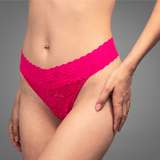 Stretch Lace Thong - Pink - Lemonade Dolls
