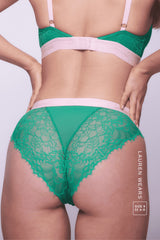 Ensemble brassière et culotte en dentelle Synergy - Émeraude