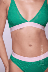 Ensemble brassière et culotte en dentelle Synergy - Émeraude
