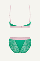 Ensemble brassière et culotte en dentelle Synergy - Émeraude