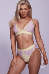 Synergy Lace Bralette & Brief - Yellow