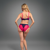 Synergy Lace Brief - Navy & Pink