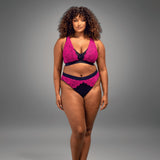 Synergy Lace Brief - Navy & Pink