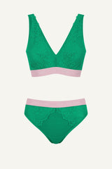 Ensemble brassière et culotte Synergy Lace à bonnets généreux - Émeraude