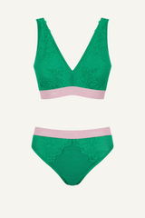 Synergy Lace Fuller Cup Bralette & Brief Set - Emerald - Lemonade Dolls