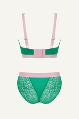 Synergy Lace Fuller Cup Bralette & Brief Set - Emerald - Lemonade Dolls