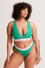 Synergy Lace Thong - Emerald - Lemonade Dolls