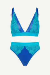 Synergy Trilogy Bralette & Thong Set - Blue - Lemonade Dolls