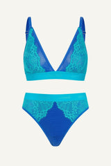 Synergy Trilogy Bralette & Thong Set - Blue - Lemonade Dolls