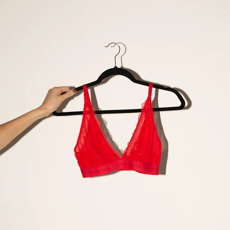 The Red Picot Lace Bralette - Lemonade Dolls