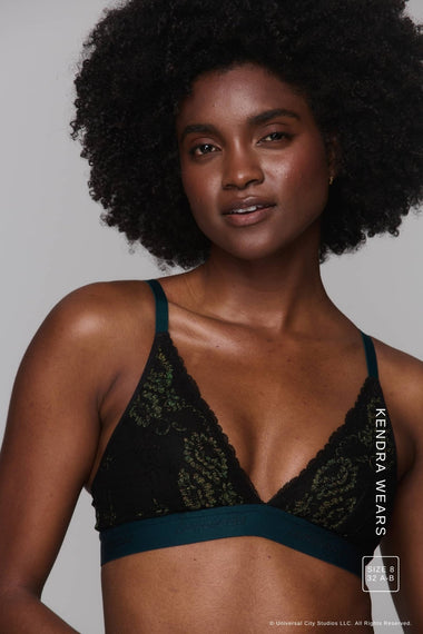 Wicked Elphaba Shimmer Lace Bralette - Black
