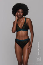 Wicked Elphaba Black Lace Bralette And Brief Set