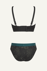 Wicked Elphaba Shimmer Lace Bralette & Brief Set - Black - Lemonade Dolls