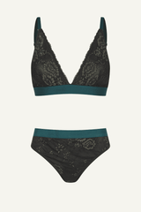 Wicked Elphaba Shimmer Lace Bralette & Brief Set - Black - Lemonade Dolls