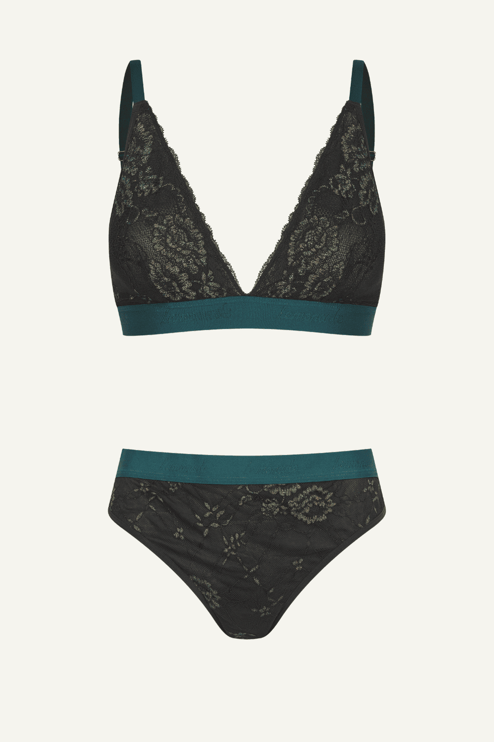 Wicked Elphaba Black Lace Bralette And Brief Set