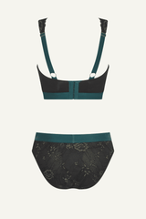Wicked Elphaba Shimmer Lace Fuller Cup Bralette & Brief Set - Black - Lemonade Dolls