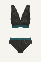 Wicked Elphaba Black Lace Bralette And Brief Set
