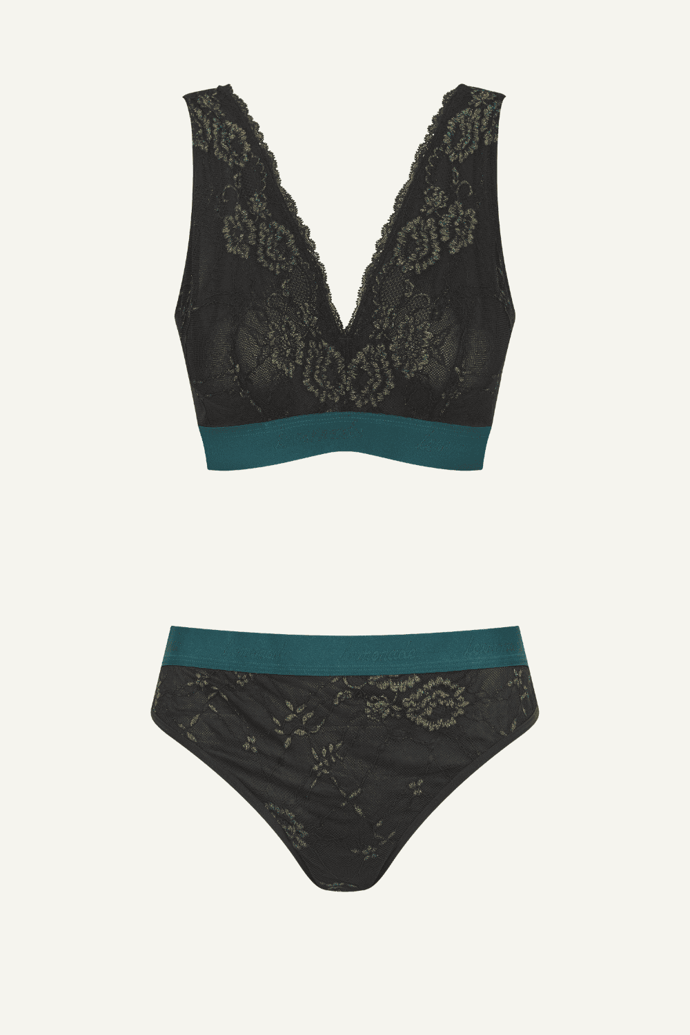 Wicked Elphaba Black Lace Bralette And Brief Set