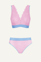 Wicked Glinda Pink Lace Bralette And Brief Set