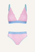 Wicked Glinda Pink Lace Bralette And Brief Set