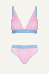 Wicked Glinda Picot Lace Trilogy Bralette & Brief Set - Light Pink - Lemonade Dolls