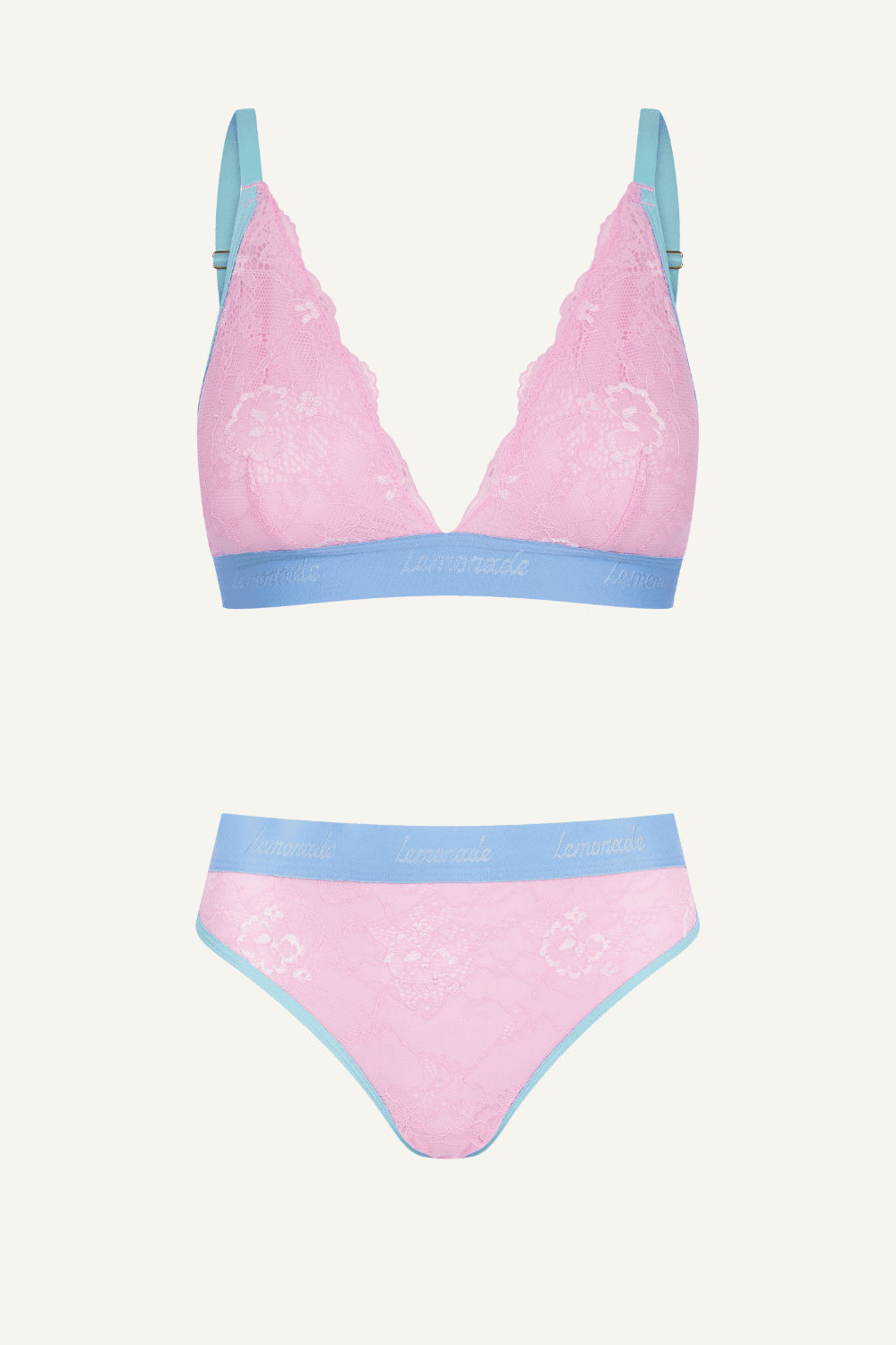 Wicked Glinda Pink Lace Bralette And Brief Set