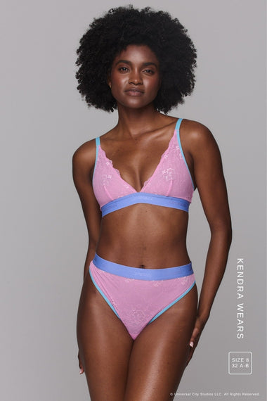 Wicked Glinda Picot Lace Trilogy Bralette - Light Pink