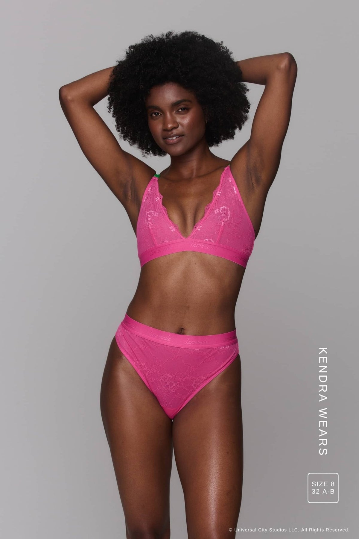 Wicked Pink Lace Bralette And Brief Set