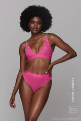 Wicked Picot Lace Bralette & Brief Set - Pink - Lemonade Dolls